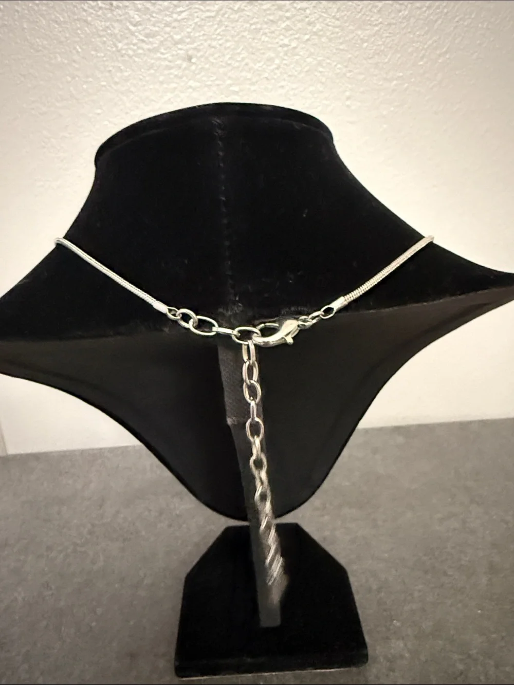Silver Leaf Drop Necklace with Smoky Accent